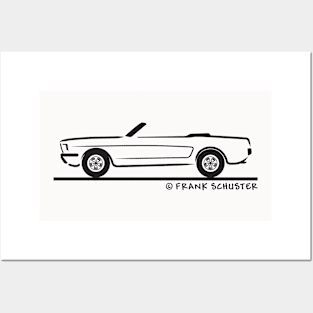 1966 Mustang Convertible BLK Posters and Art